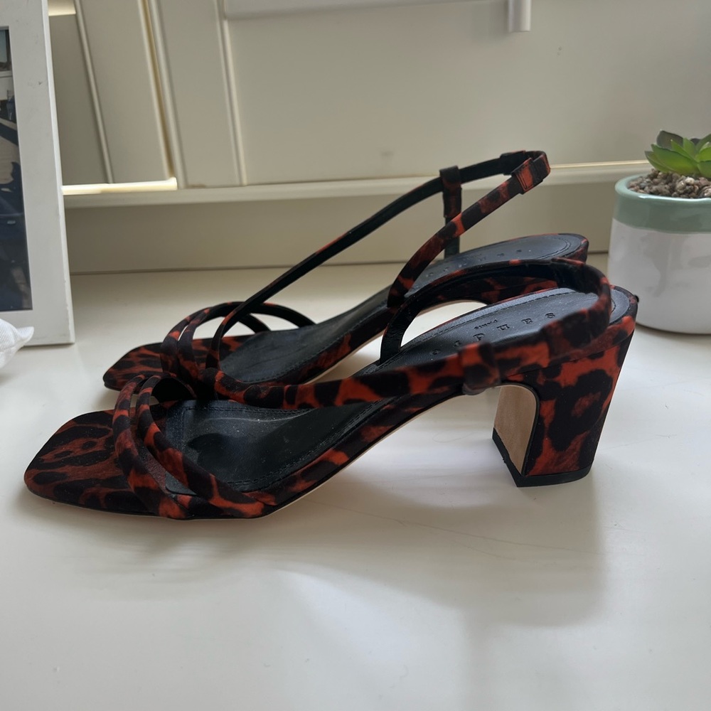 Sandro Animal Print Block Heel Mule. Worn once. - Picture 2 of 2